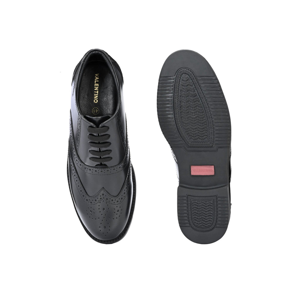 Valentino Men Premium Leather Military Formal Brogue Shoes