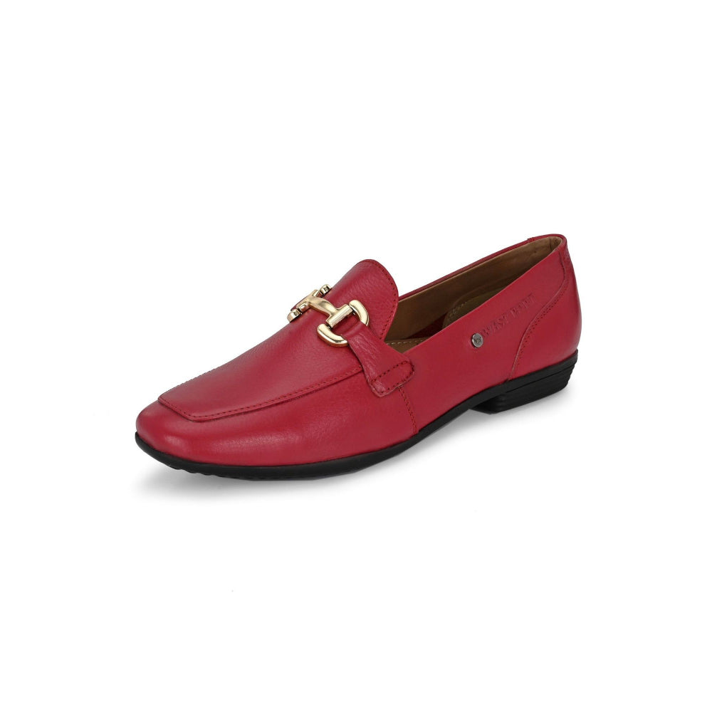 Valentino Women Red Premium Leather Loafers