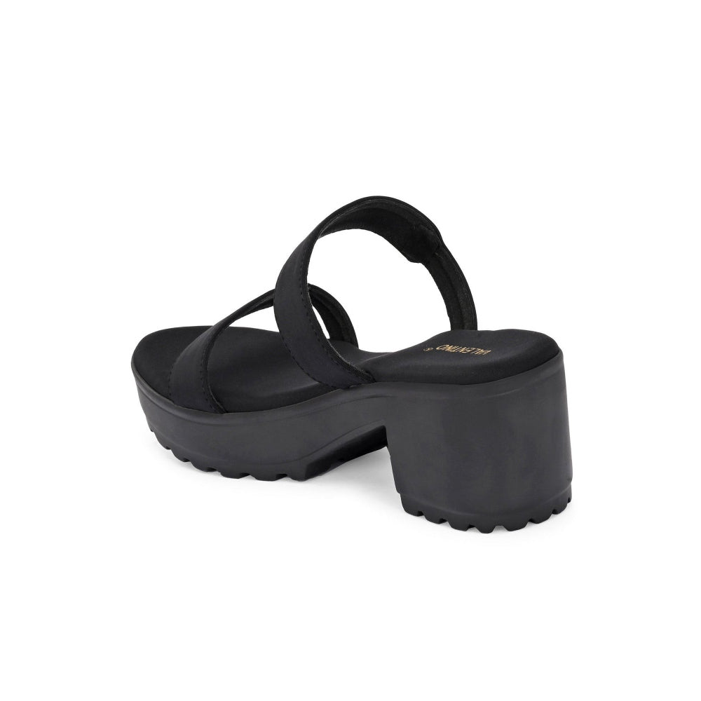 Valentino Women Double Strap Chunky Block Heel Sandal