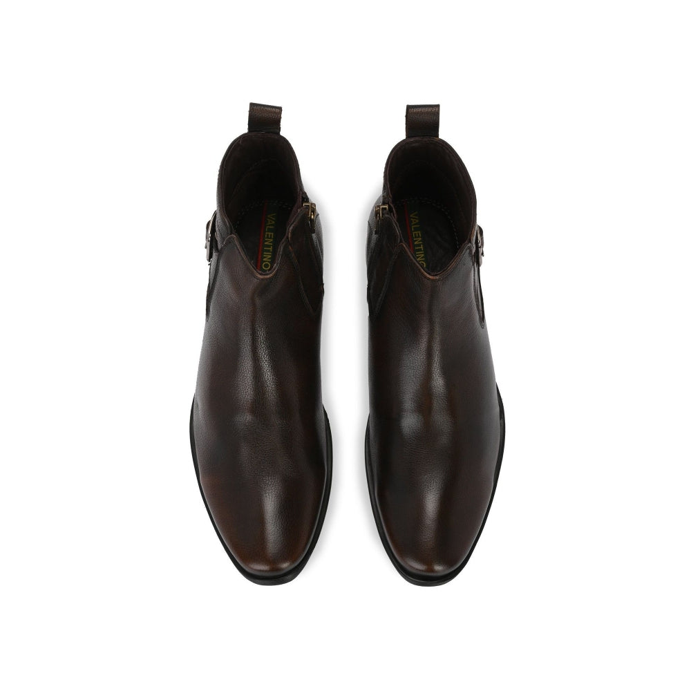 Valentino Men Premium Leather Formal Ankle Zipper Boot