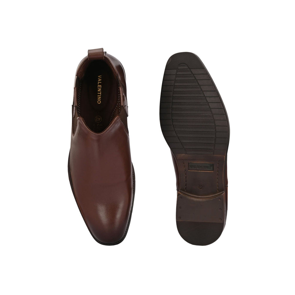 Valentino Men Premium Leather Ankle Chelsea Boot