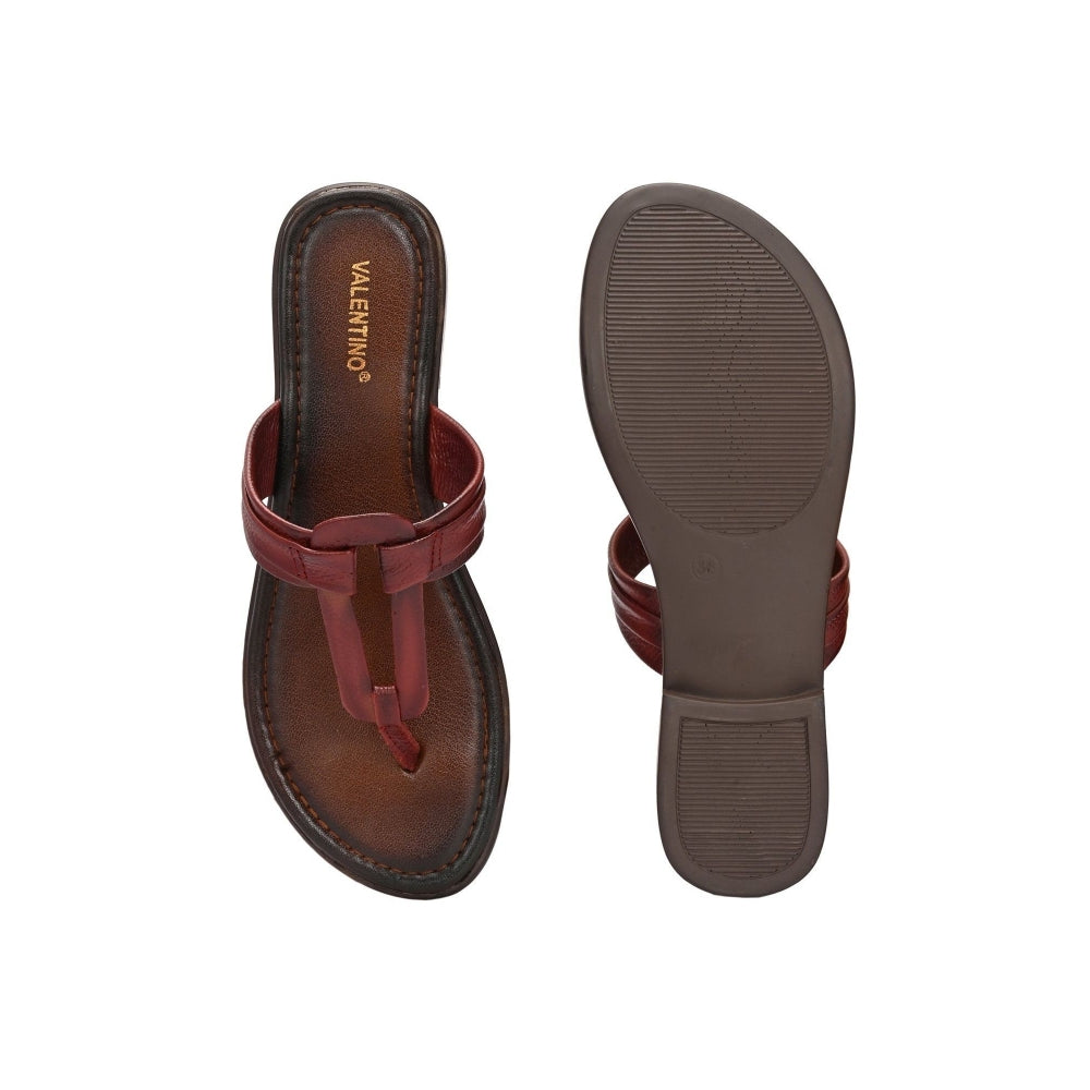 Valentino Women Cherry Leather Toe-Ring Flats