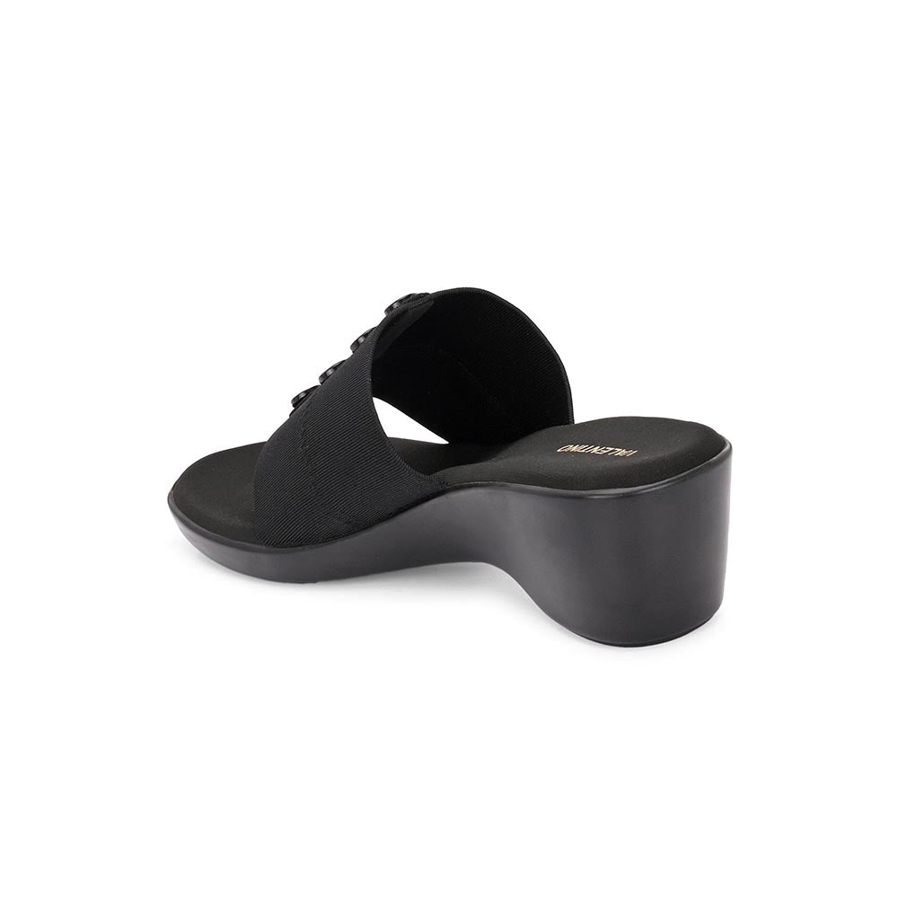 Valentino Women Black wedge Slide Sandals