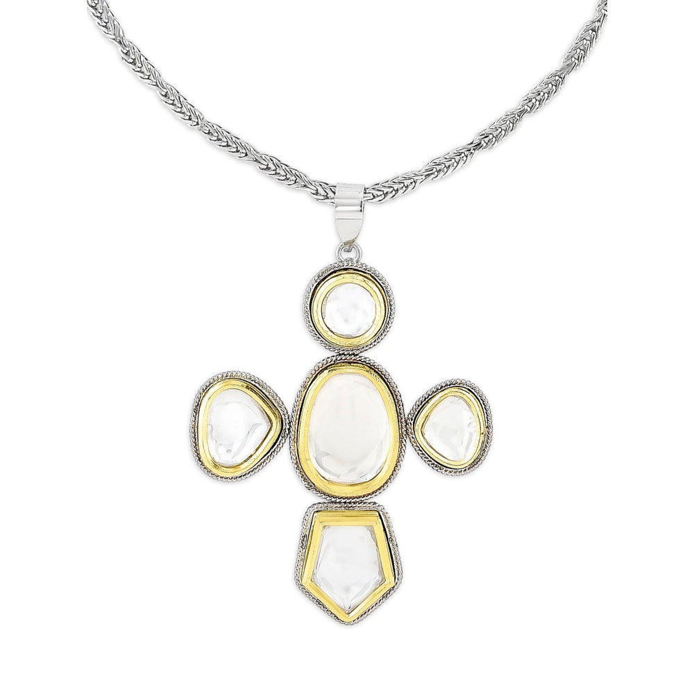 Valliyan White Polki Church Necklace