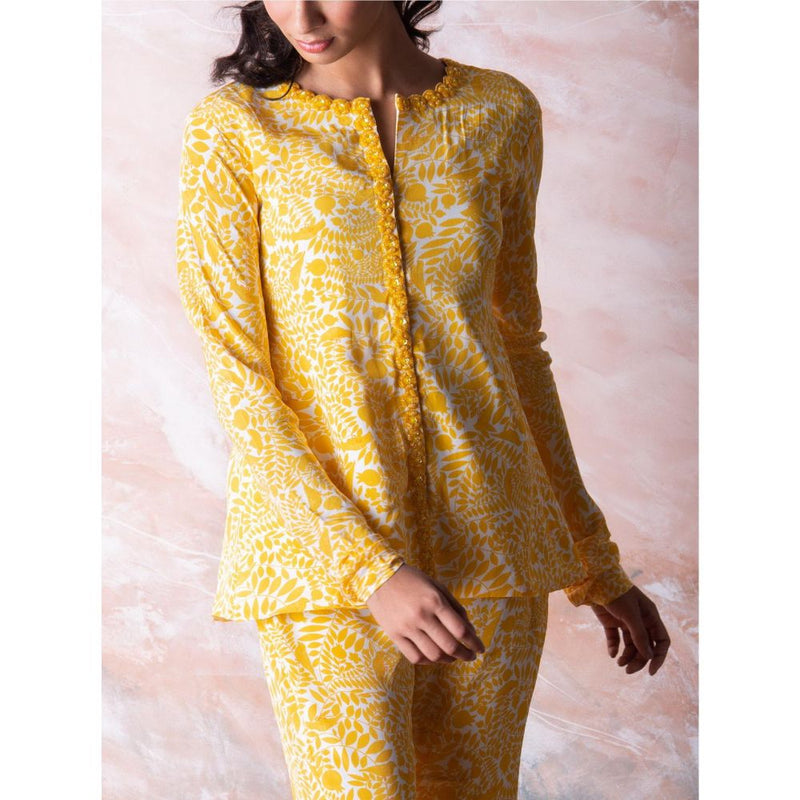 Vama Asher Canary Yellow Pomegranate Co-Ord (Set of 2)