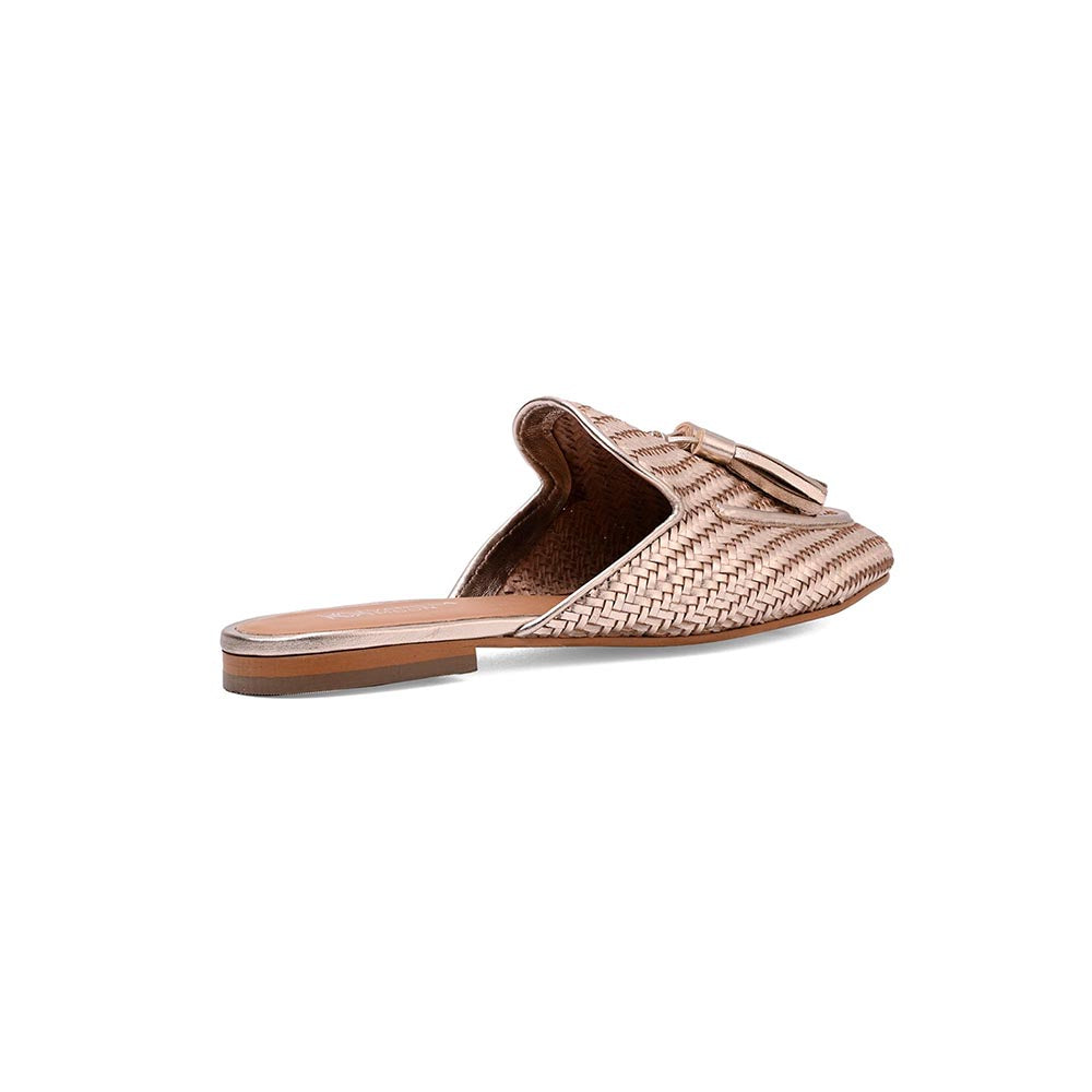 Vanilla Moon Ozzy Slip On Flats Mules - Rose Gold
