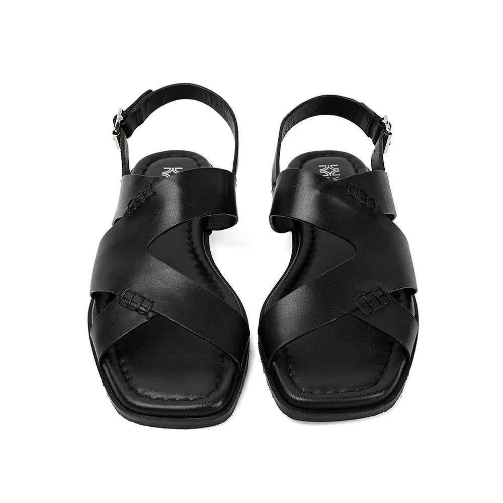 Vanilla Moon Women Black Square Toe Sandals