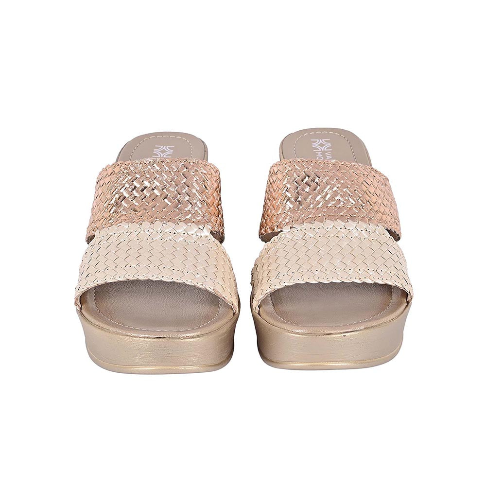 Vanilla Moon Women Rose Gold Round Toe Wedges