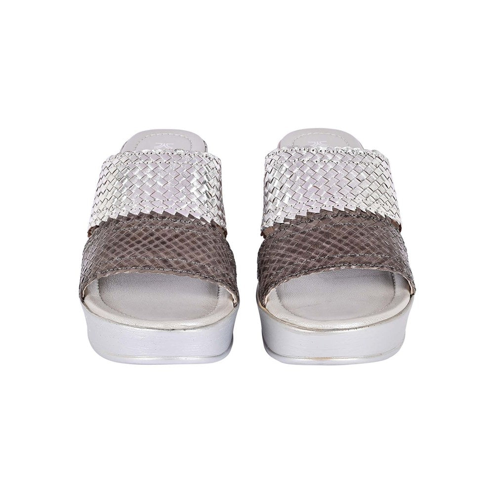 Vanilla Moon Women Silver Round Toe Wedges