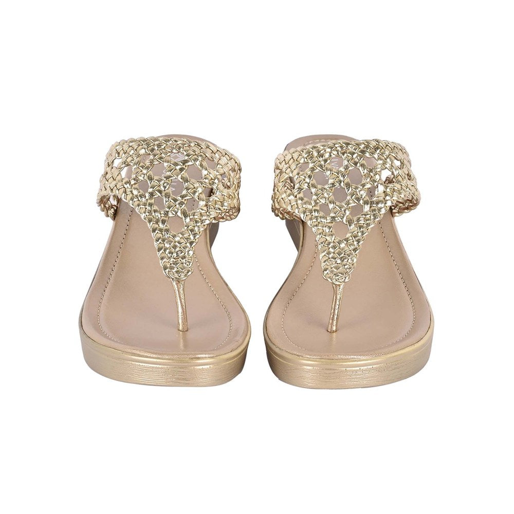 Vanilla Moon Women Gold Round Toe Wedges