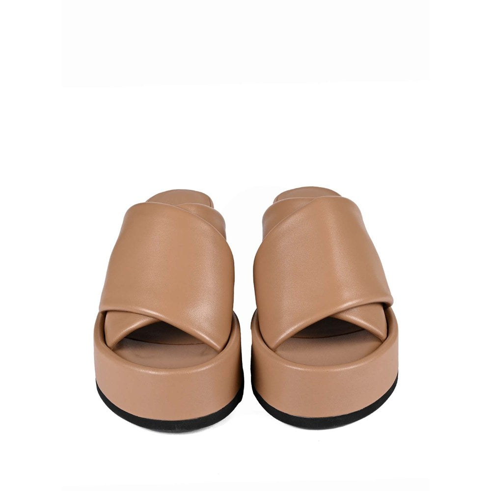 Vanilla Moon Women Tan Round Toe Sandals
