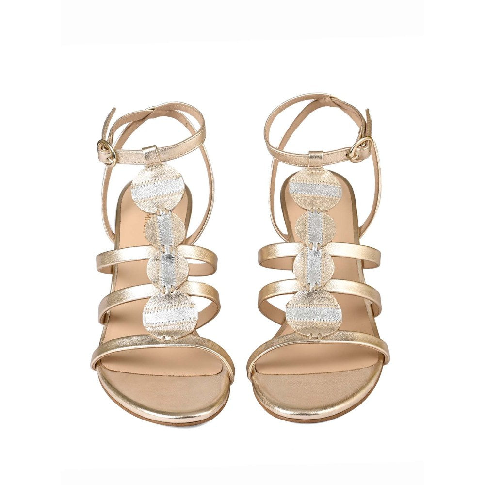 Vanilla Moon Women Gold Round Toe Heels