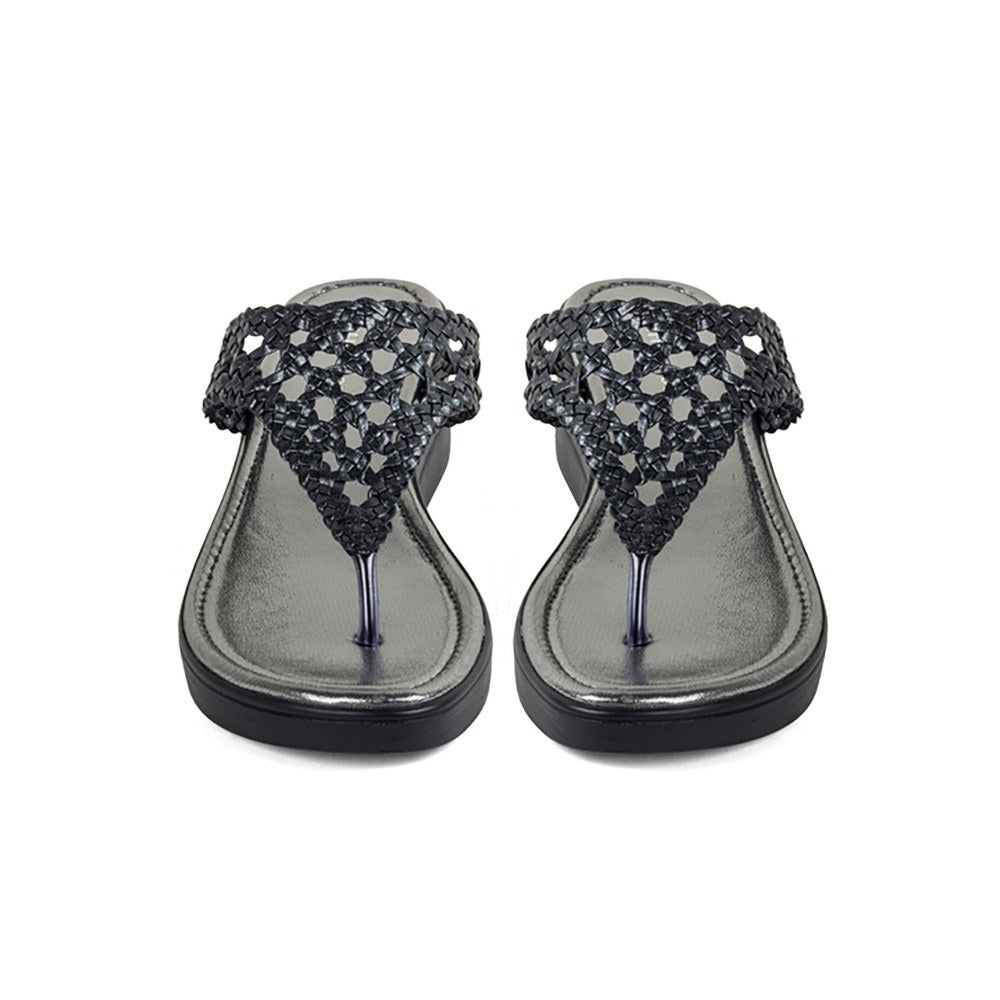 Vanilla Moon Patterned Metallic Wedges