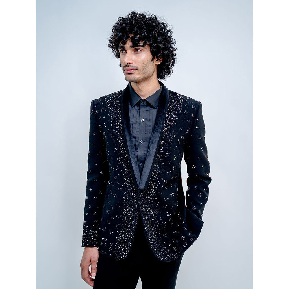 Varun Chakkilam Black Metallic Scattered Suit (Set of 3)
