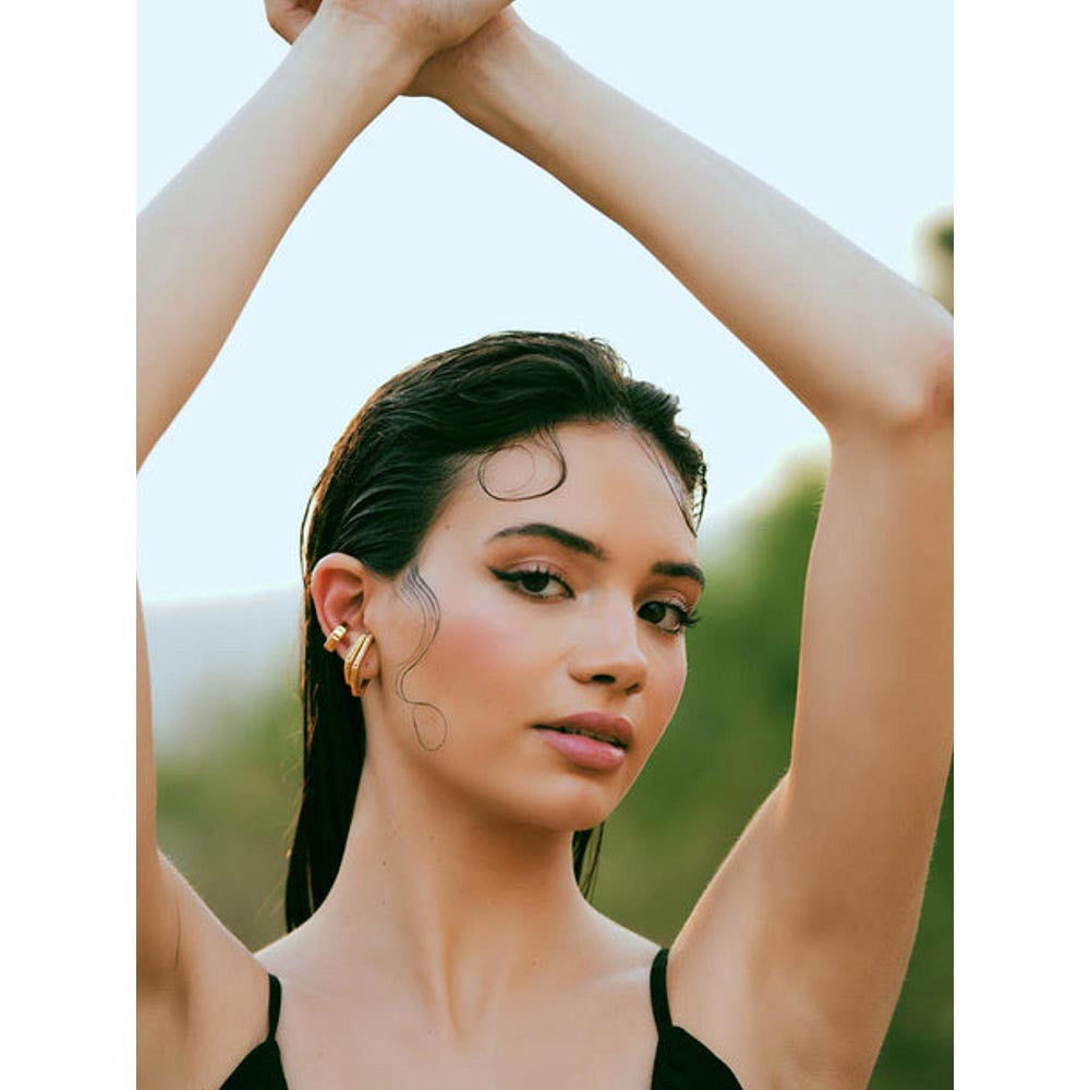 VARNIKA ARORA Ellipse Gold Earrings