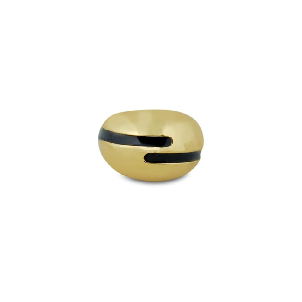 VARNIKA ARORA Verdora Black Enamel Gold Ring