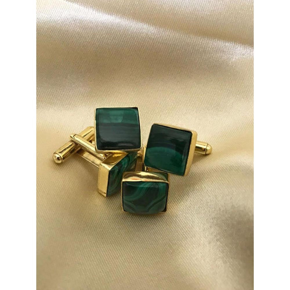 VARNIKA ARORA Malachite Green Cufflinks