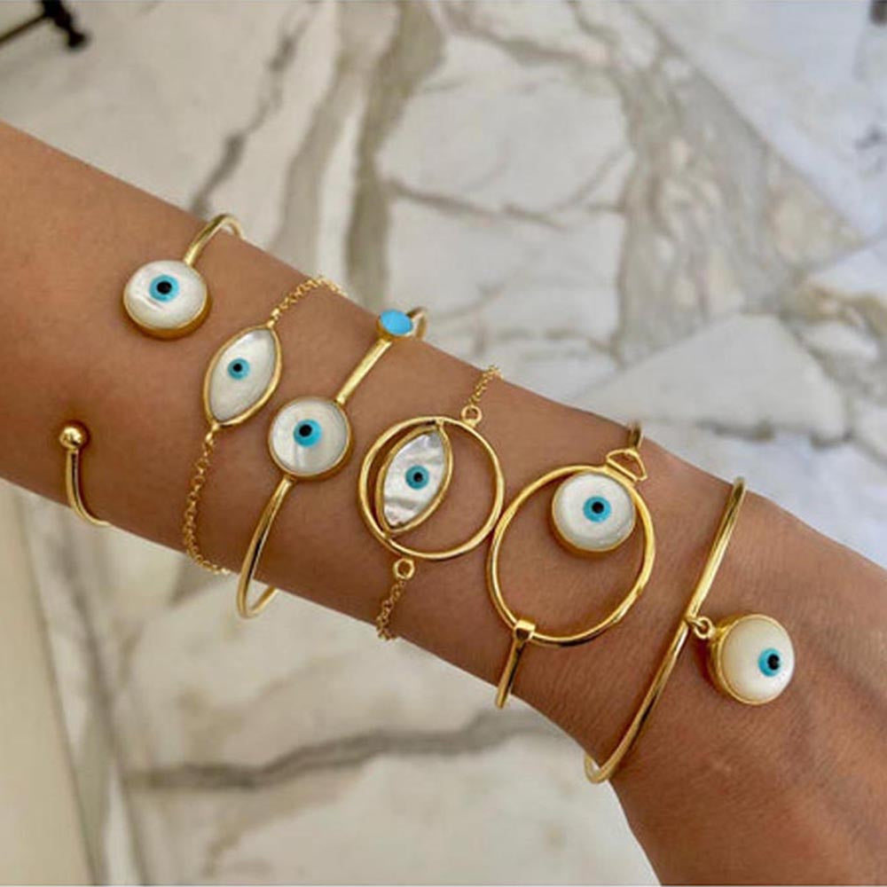 VARNIKA ARORA White Evil Eye Bangle