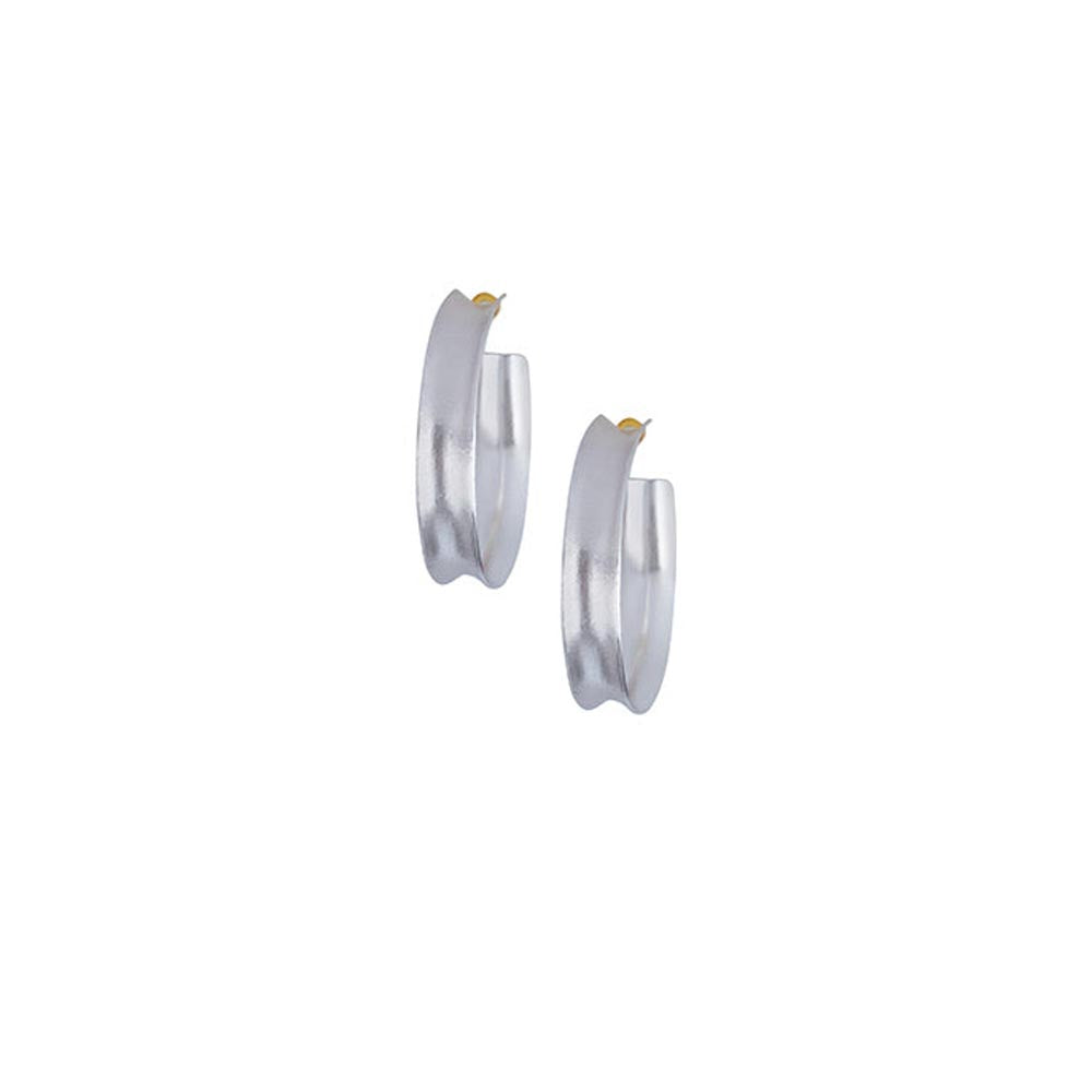 VARNIKA ARORA Silver Plated Funnel Hoops