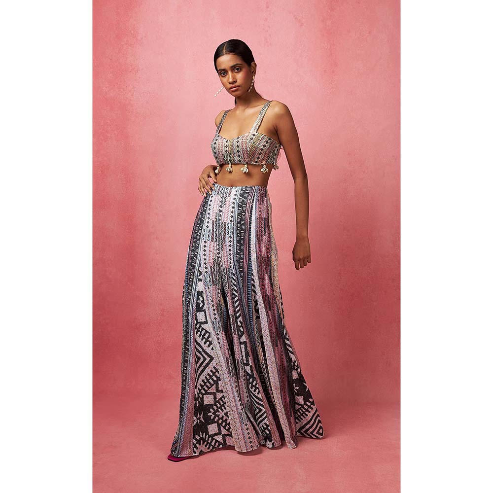 Vedika M Multi-Color Panelled Sequinned Co-Ord (Set of 3)
