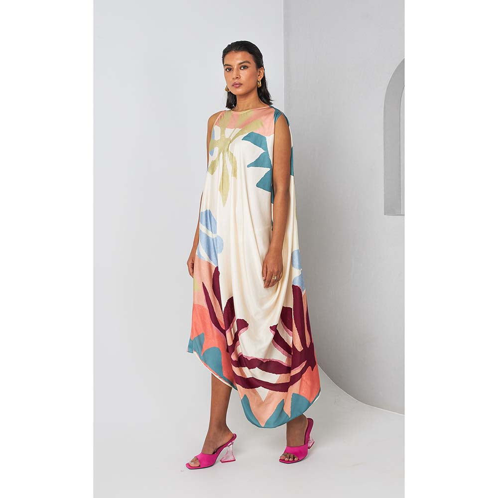 Vedika M Multi-Colour Floral Printed Sleeveless Drape