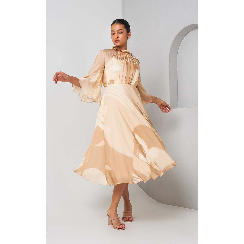 Vedika M Beige Midi Dress