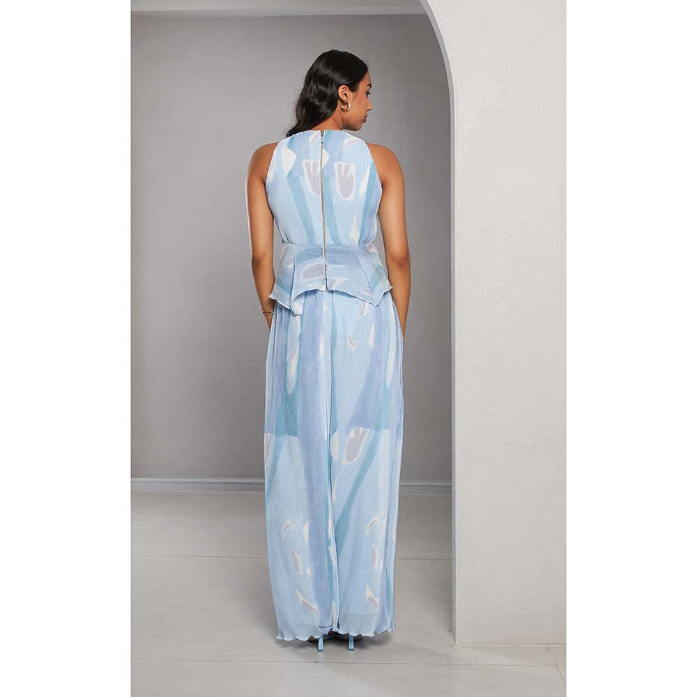Vedika M Micro Printed Blue Co-Ord (Set of 2)