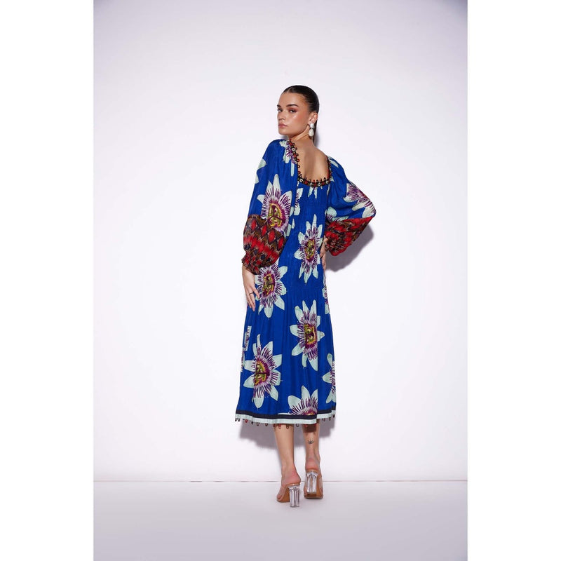 Verb Blue Tatiana Tier Midi Dress