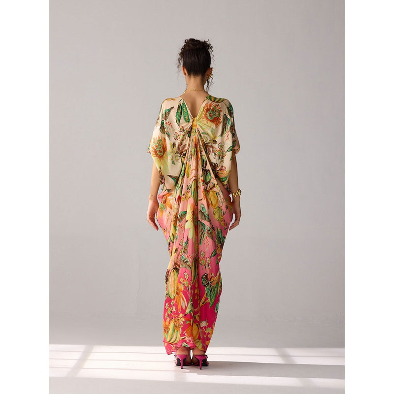Verb Pink Floral Printed Amiya Kaftan Dress
