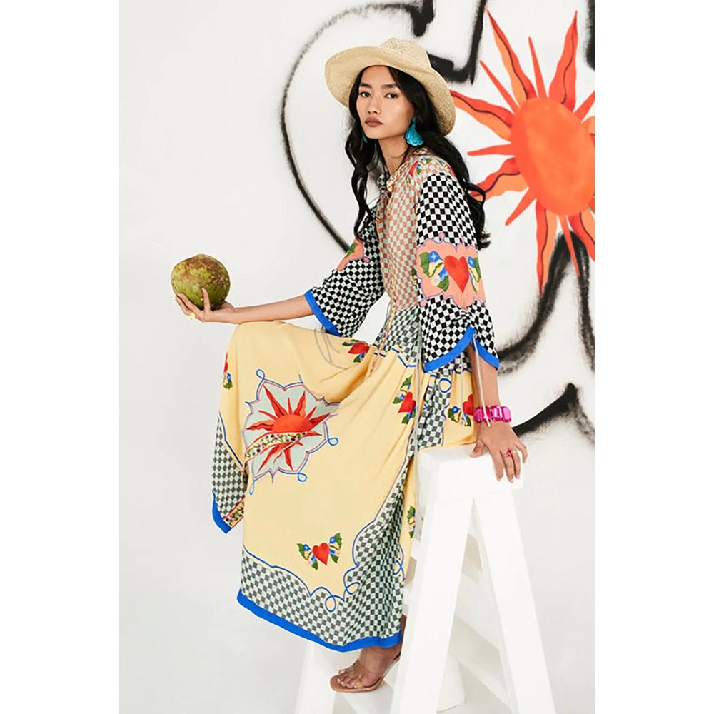 Verb Yellow Margot Kaftan Midi Dress