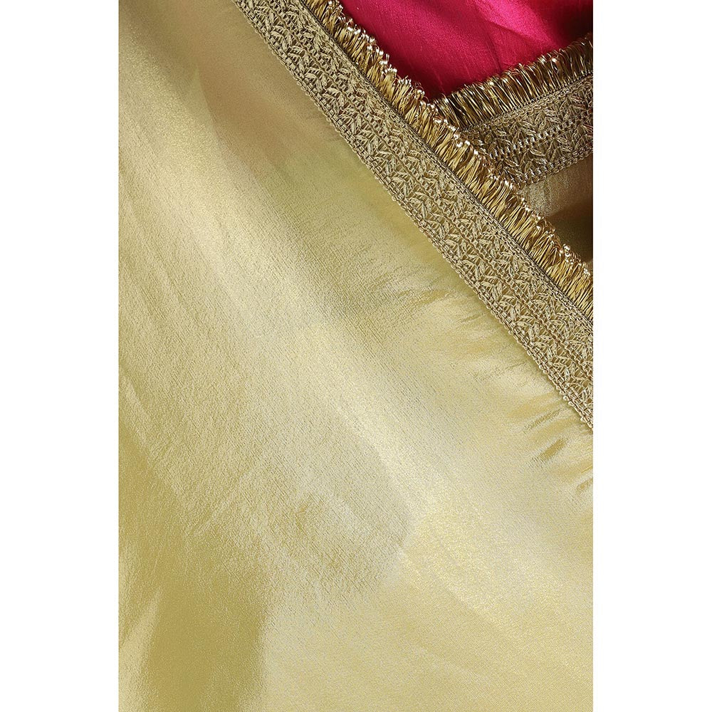 Via East Golden Tissue Zainab Saree