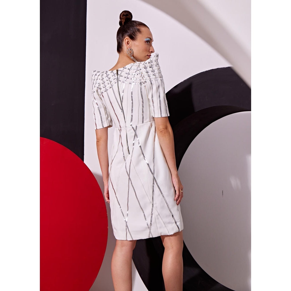 Vidhi Wadhwani White Alpha Metallic Dress