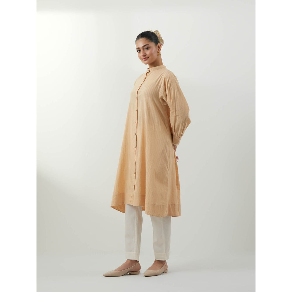 Vinusto Beige Cotton Kurta with Pant
