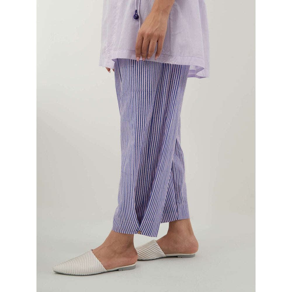 Vinusto Lavender Wrap Chikankari Top with Pant