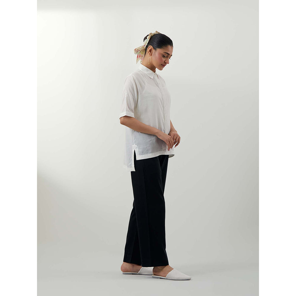 Vinusto Chikankari Cotton Multi-Color Shirt with Black Cotton Glaze Pant