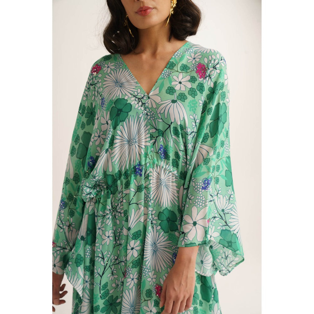 Vishala Shree Green Gladiolus Knee Length Dress