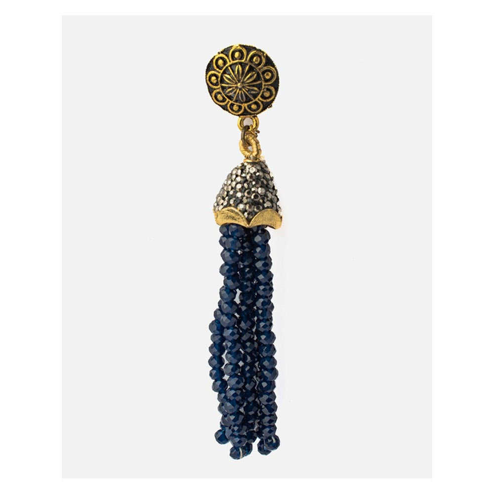 VIVINIA By Vidhi Mehra Florence Gold Plated Blue Womens Beaded Earrings