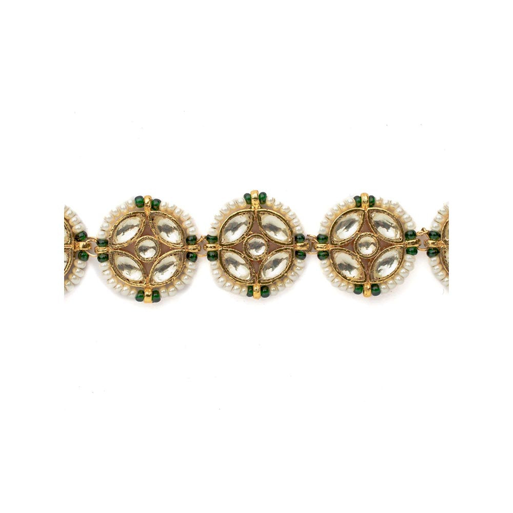 VIVINIA By Vidhi Mehra Gold Plated White Womens Kundan Polki Maathapatti