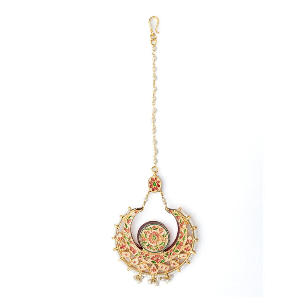 VIVINIA By Vidhi Mehra Gold Plated Womens Kundan Polki Maangtikka