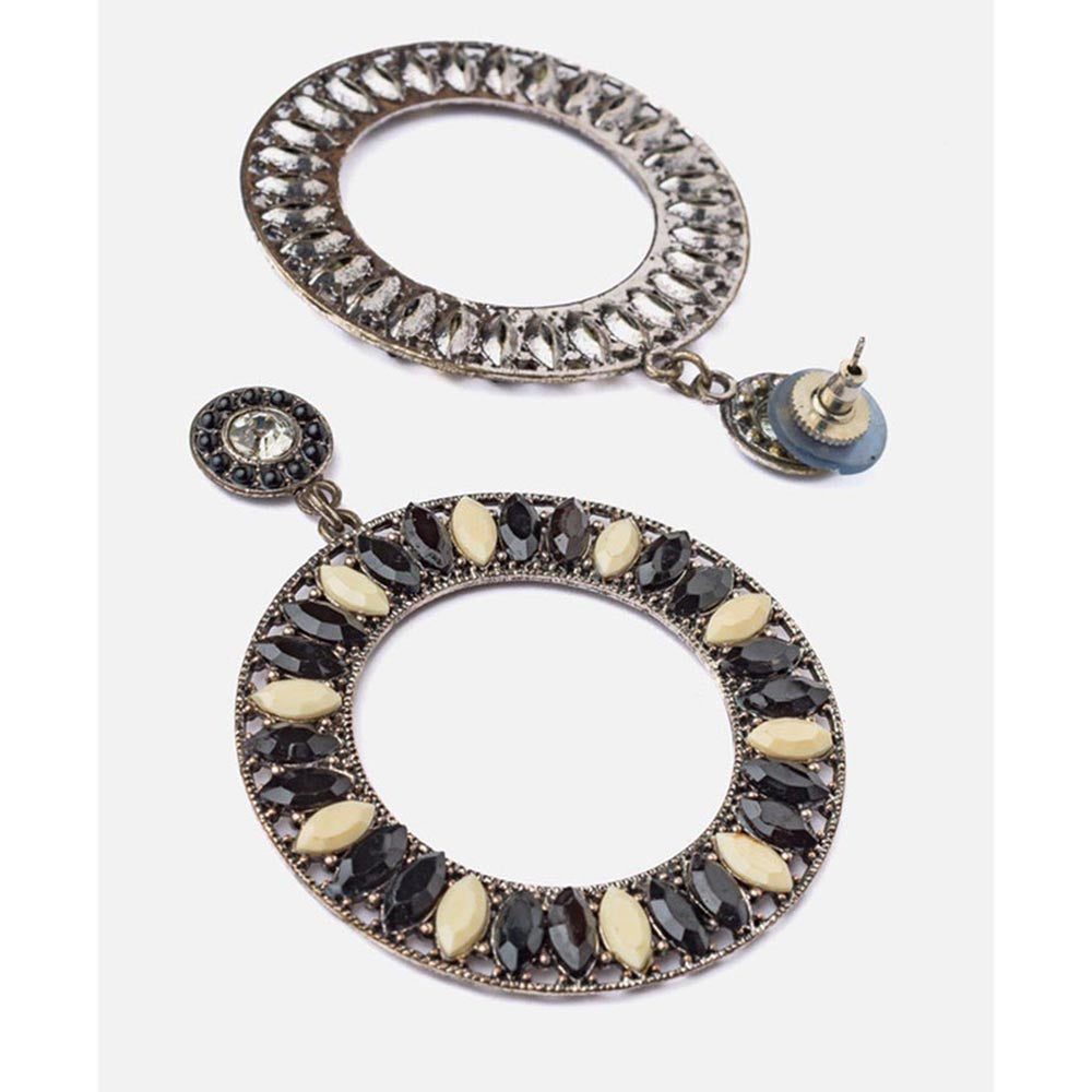 VIVINIA By Vidhi Mehra Florence Silver Plated Black Womens Dangle Earrings