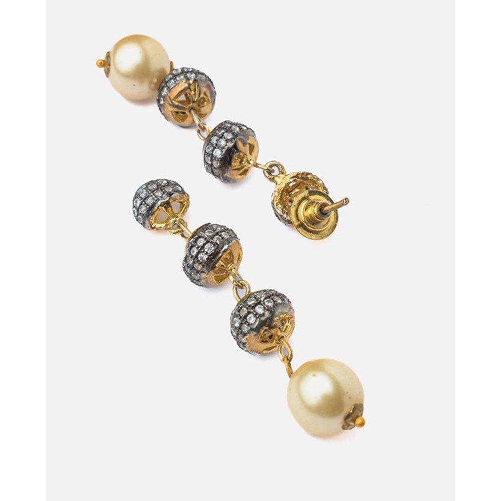 VIVINIA By Vidhi Mehra Florence Gold Plated Blue Womens Drop Earrings