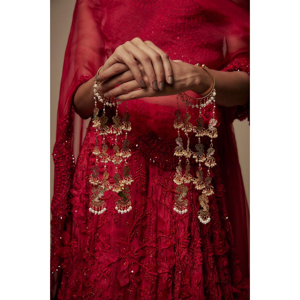 VIVINIA By Vidhi Mehra Gold Plated Womens Kundan Polki Kaleeras