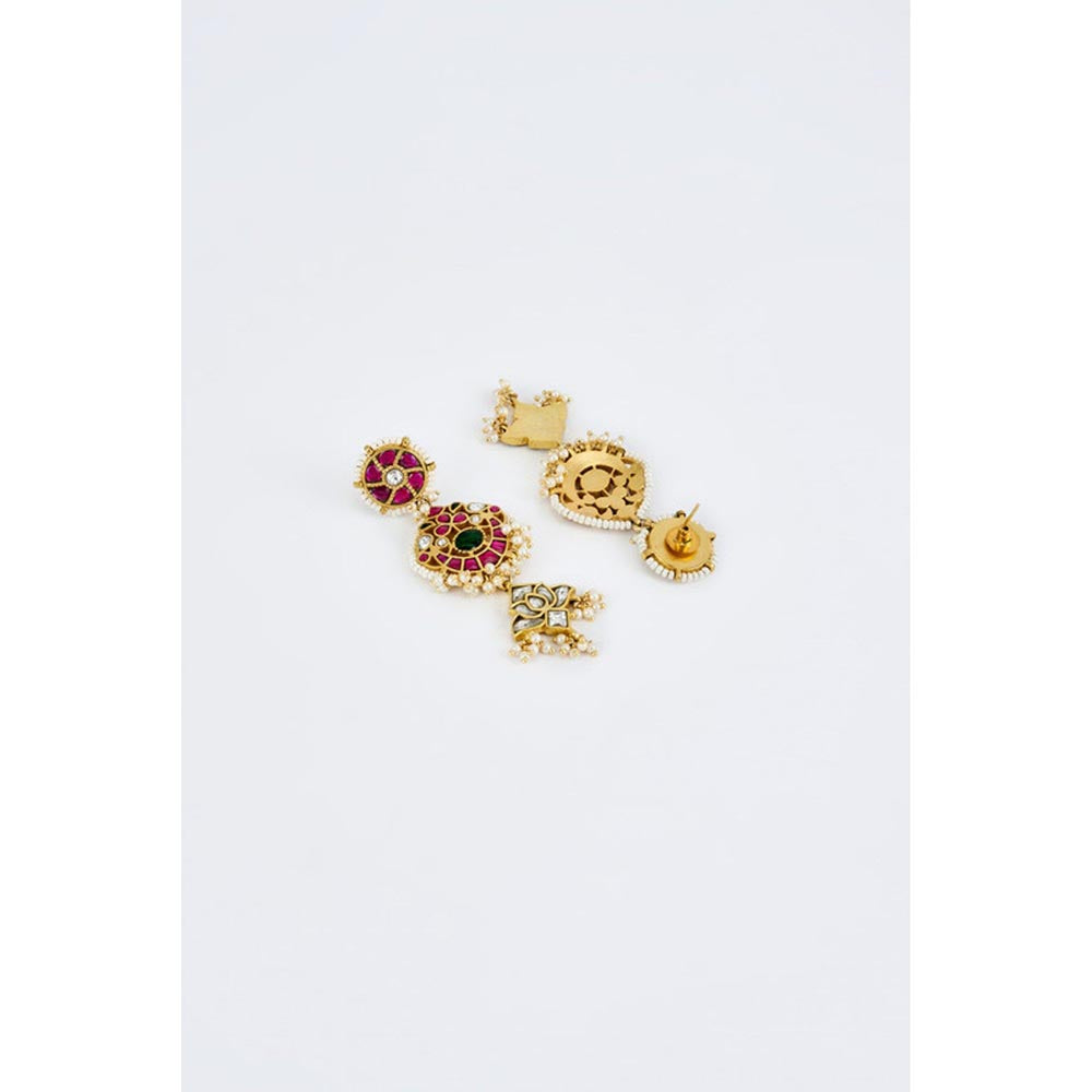 VIVINIA By Vidhi Mehra Morpankh Gold Plated Multi Womens Kundan Polki Choker Necklace Sets