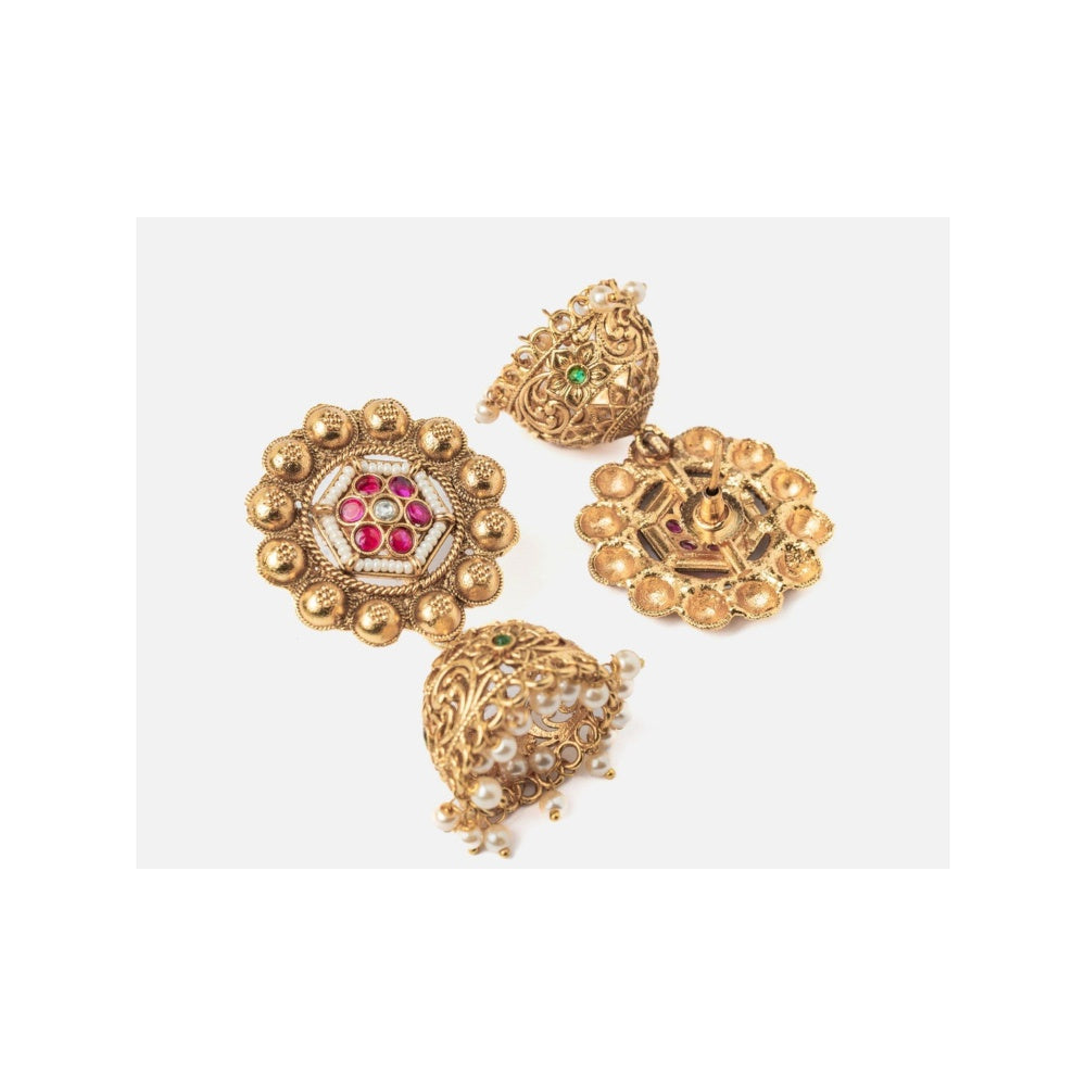 VIVINIA By Vidhi Mehra Isvaraah 2.0 Gold Plated Long Necklace Set With Earrings