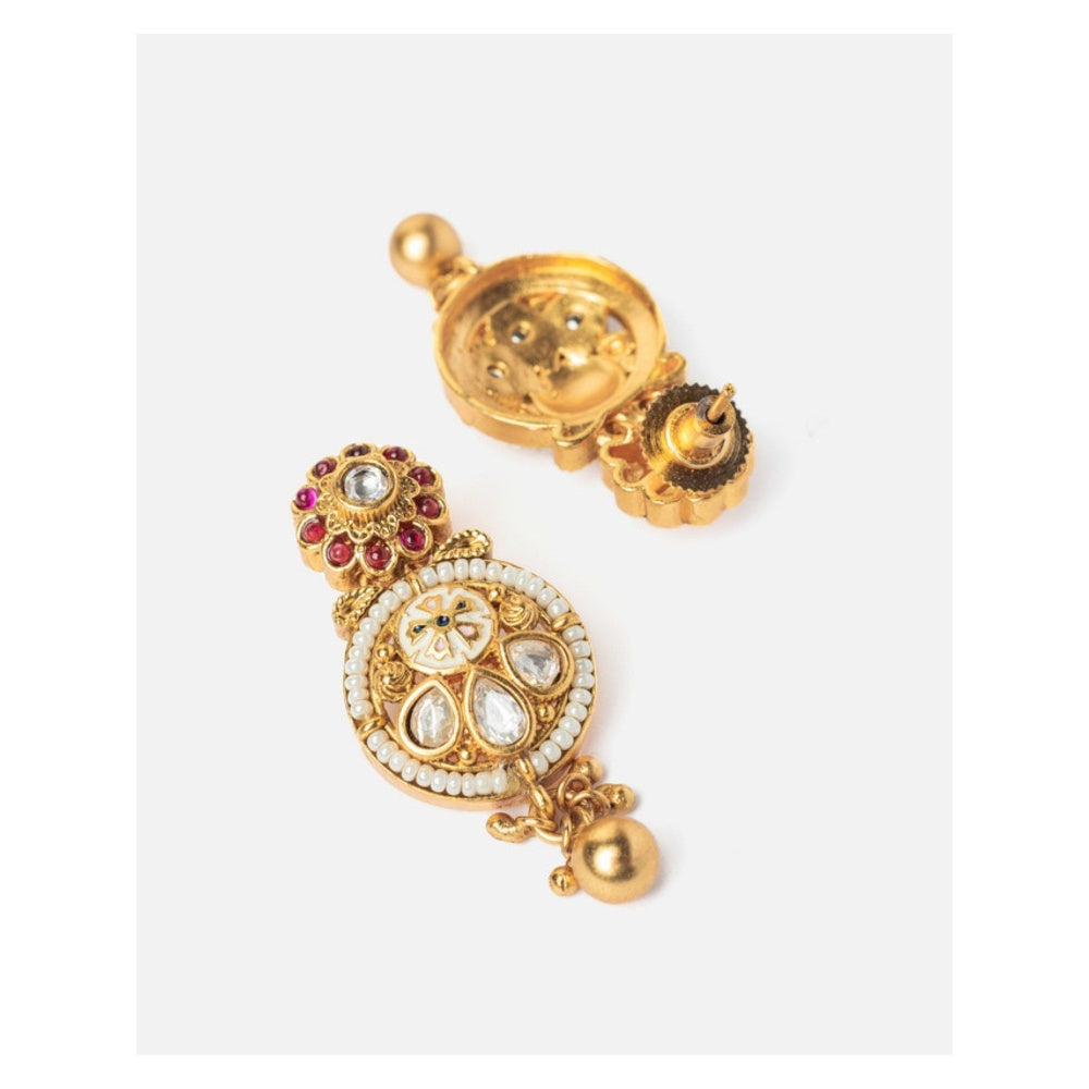 VIVINIA By Vidhi Mehra Isvaraah 2.0 Gold Plated Multicolored Short Necklace Set With Earrings