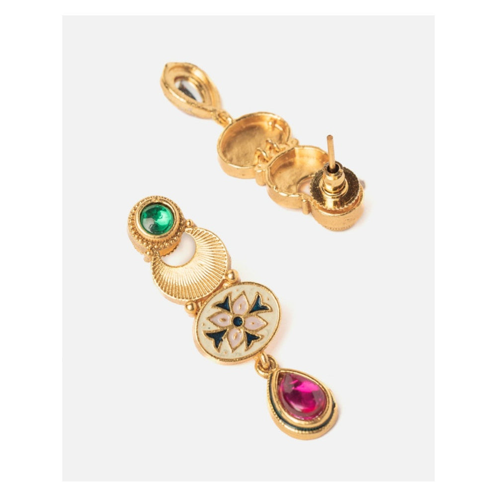 VIVINIA By Vidhi Mehra Isvaraah 2.0 Gold Plated Multicolored Choker Necklace Set With Earrings
