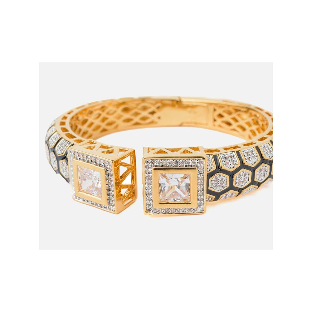 VIVINIA By Vidhi Mehra Florence Gold Plated White Womens Kada