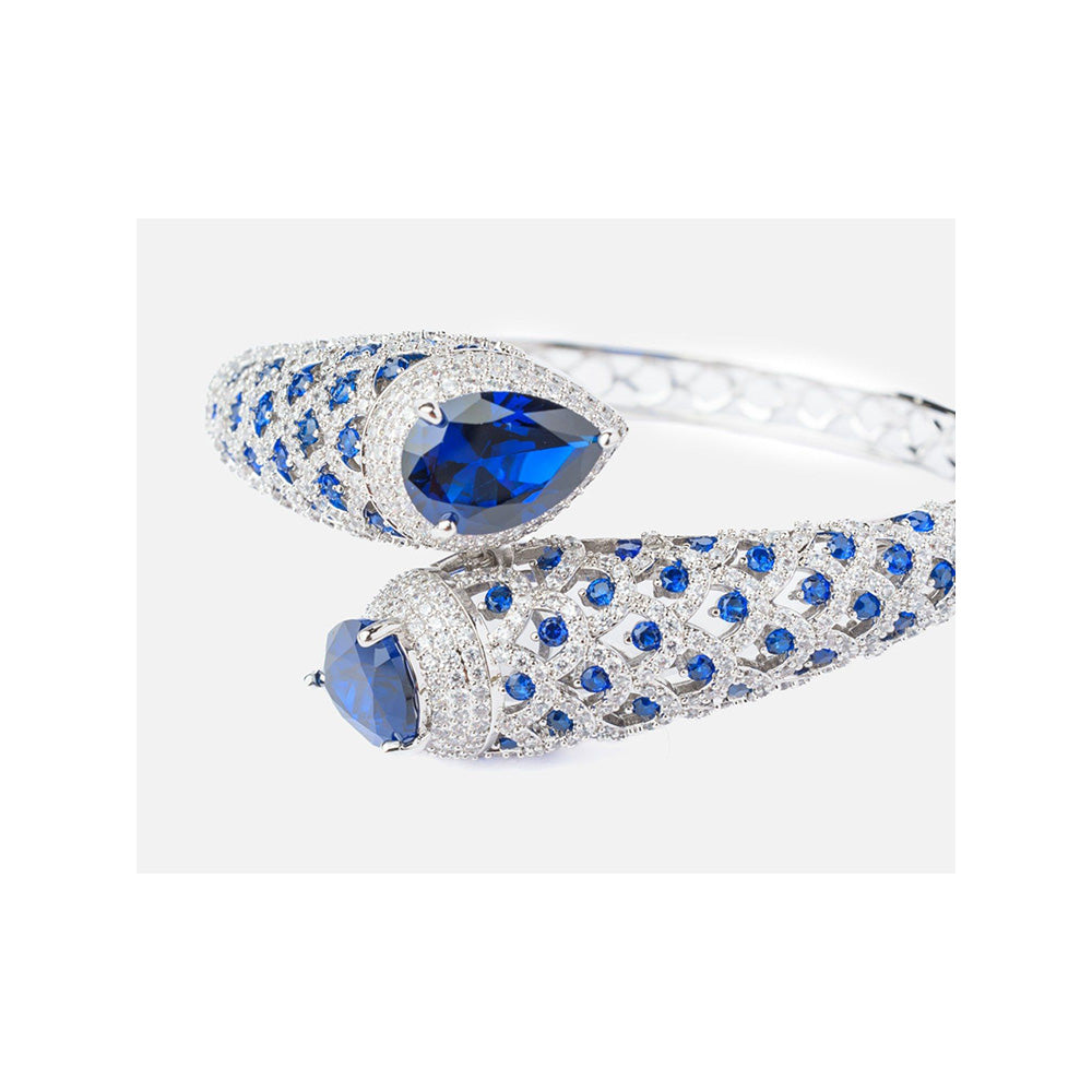 VIVINIA By Vidhi Mehra Florence Silver Plated Blue Womens Kada