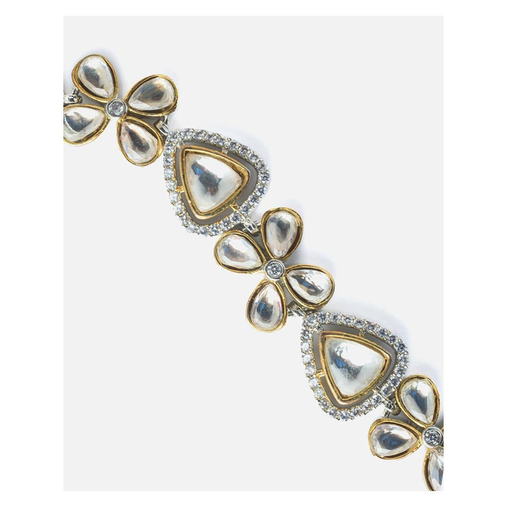 VIVINIA By Vidhi Mehra Silver Plated Kundan Polki Womens Bracelet