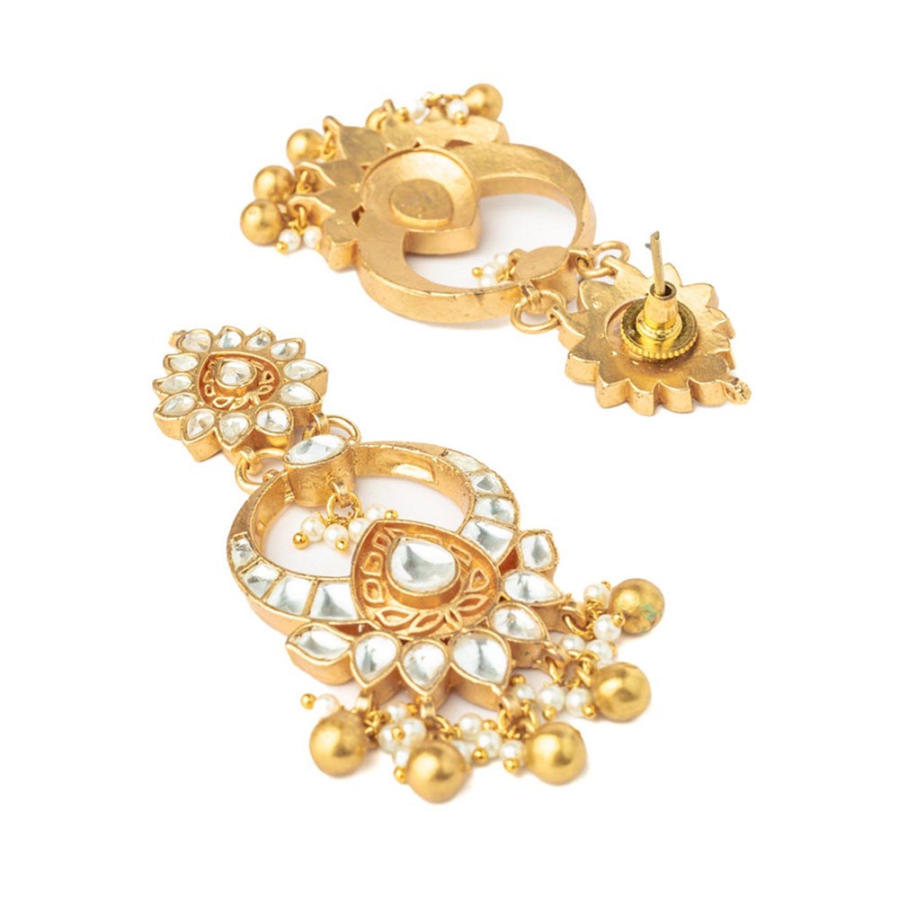 VIVINIA By Vidhi Mehra Gold Plated Womens Kundan Polki Earrings